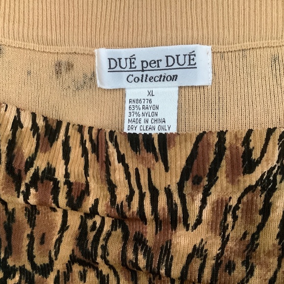 DUE per DUE Collection Pull on animal print Women’s Skirt, Size XL, NWOT - Picture 4 of 5